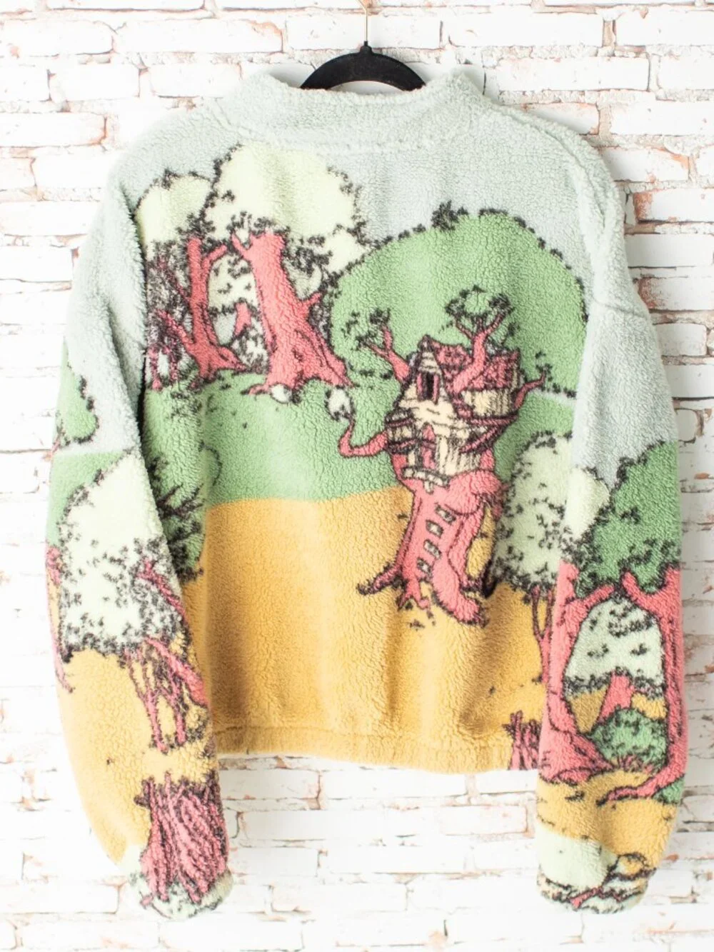 Disney Winnie The Pooh Sherpa Pullover Jacket XL All Over Print Fleece Qtr Zip - Picture 3 of 6
